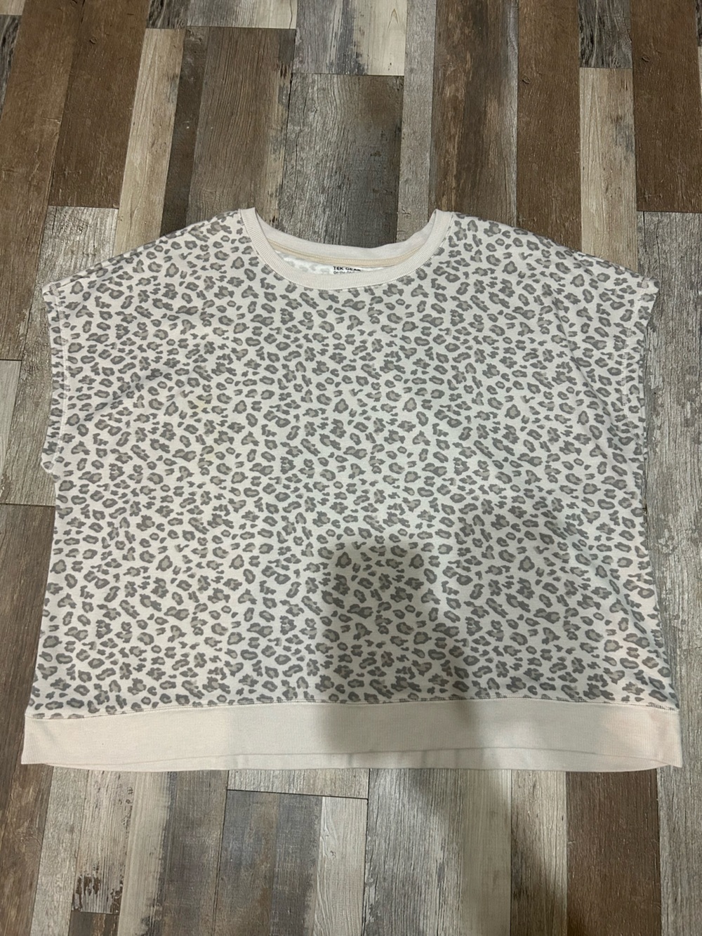 tek gear Girls' Leopard Print Tee - White & Gray